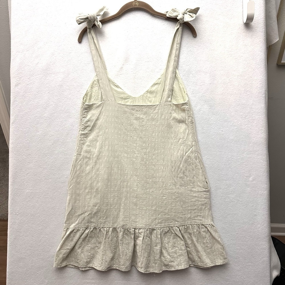 Here Comes The Sun XS Dress Tie Shoulder Mint‎ Green Textured Pockets Mini - Picture 12 of 12